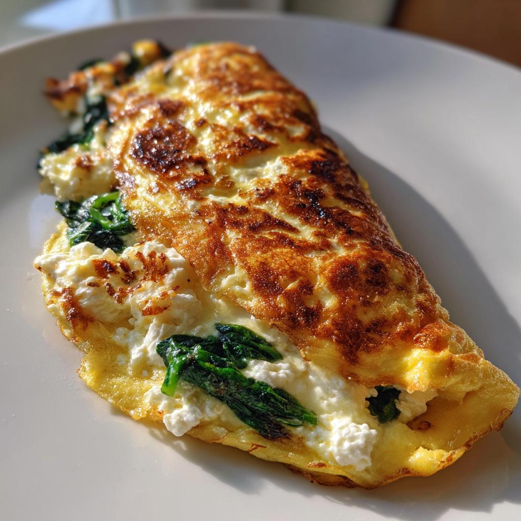 Spinach and Feta Omelette - detail 1