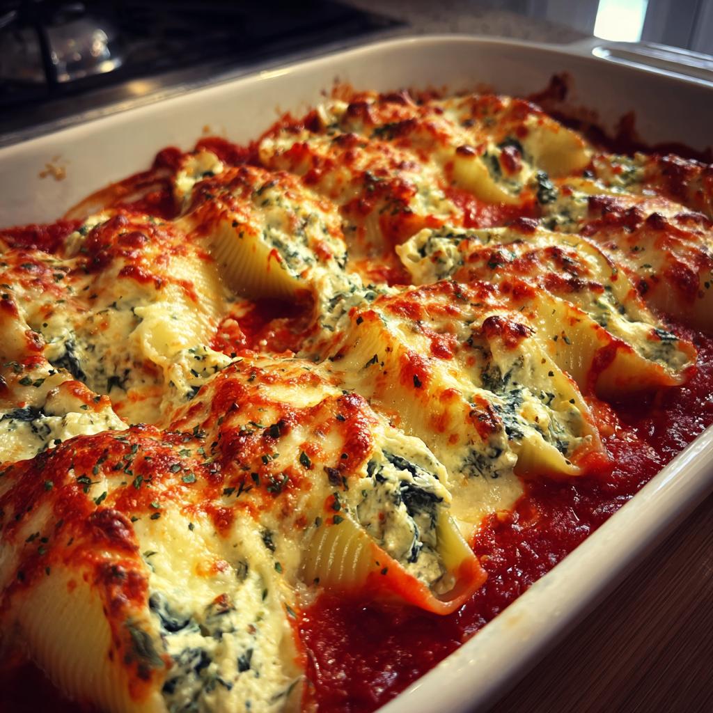 Spinach and Ricotta Stuffed Shells