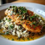 Tilapia Fillet in Lemon Caper Sauce with Wild Rice