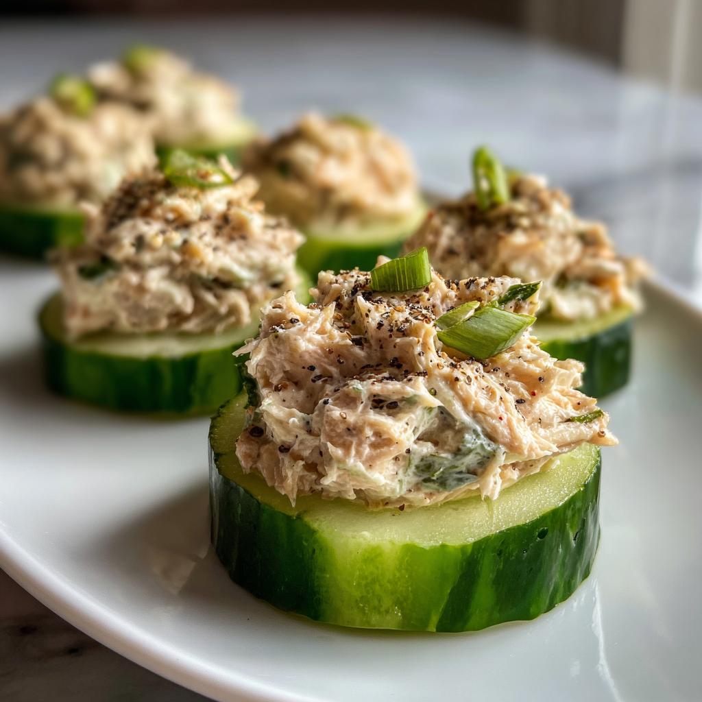Tuna Salad on Cucumber Rounds - detail 1