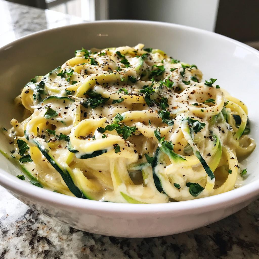 Zucchini Noodle Alfredo (Low Carb)