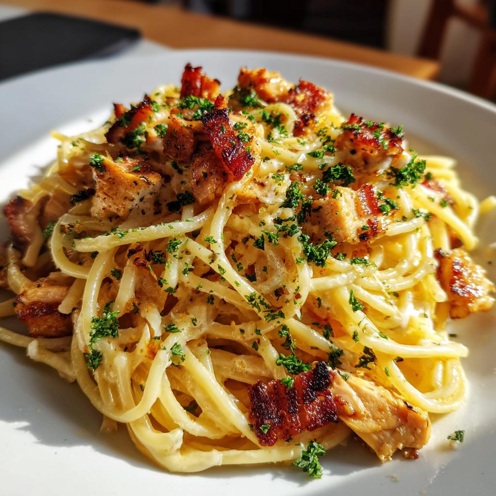 carbonara pasta with chicken
