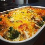 cheesy chicken rice and broccoli casserole