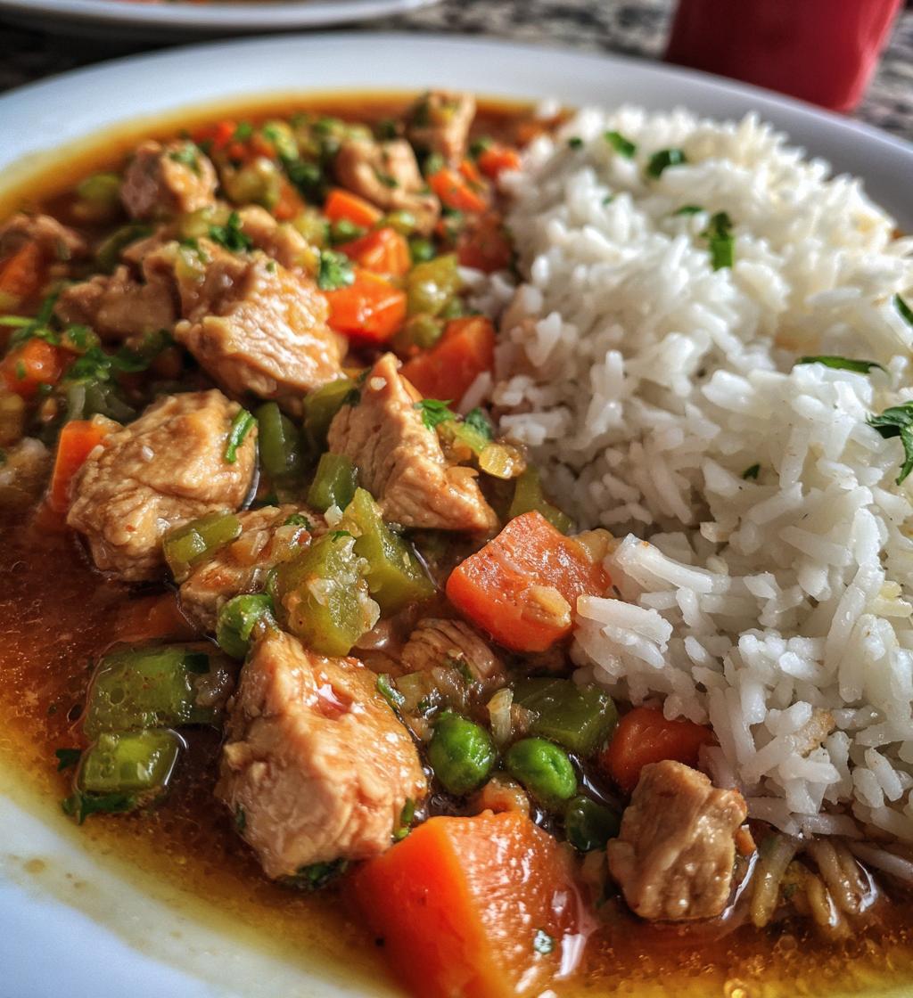 chicken and rice veggies - detail 1