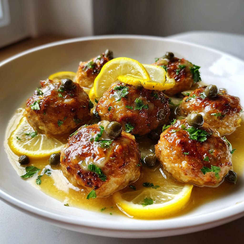 chicken piccata meatballs - detail 1