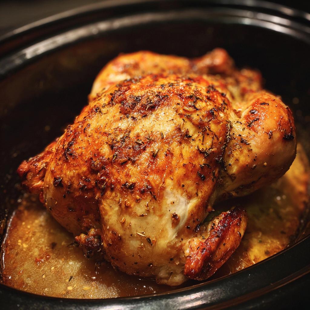crockpot whole chicken - detail 1