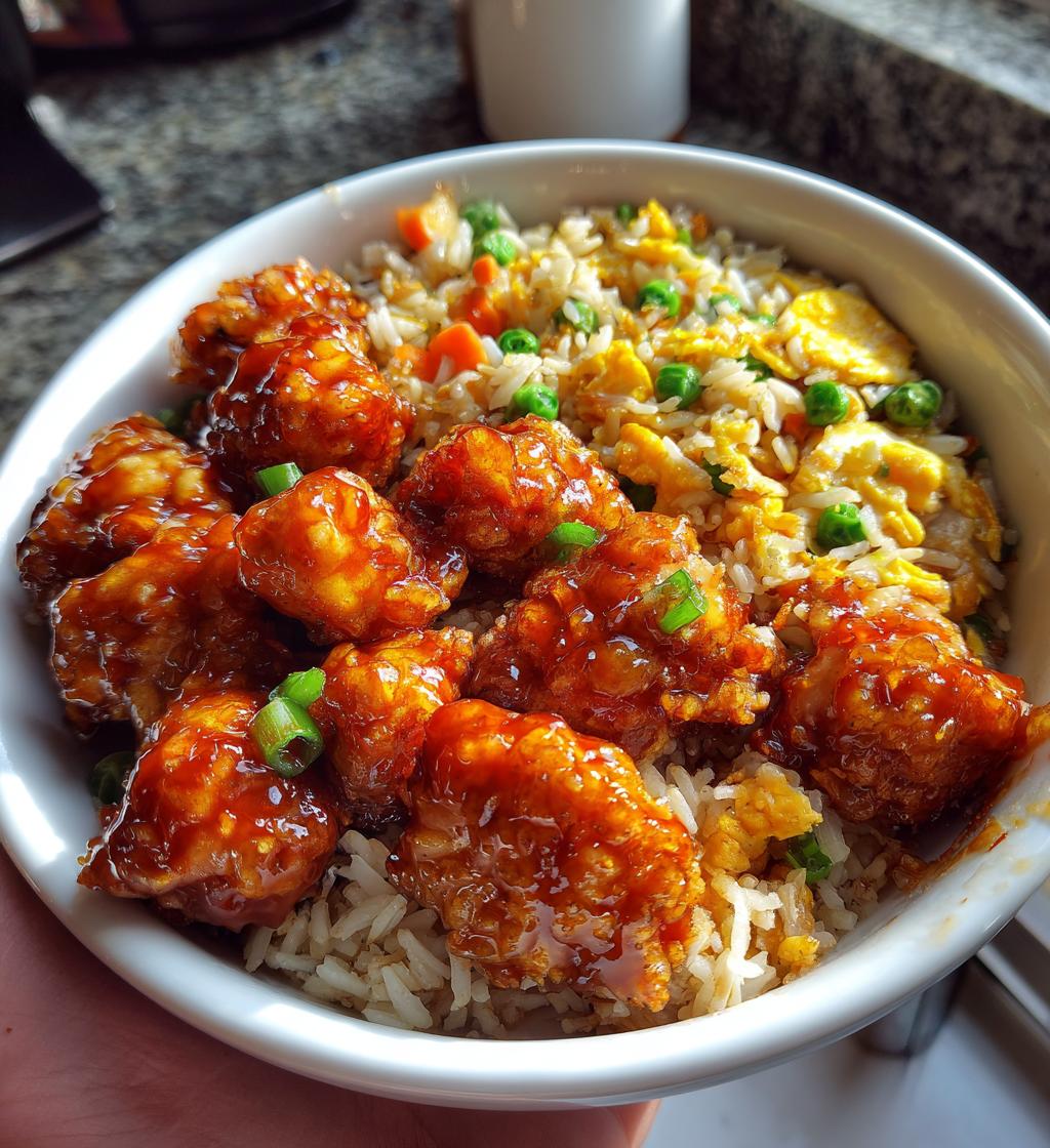 orange chicken and fried rice