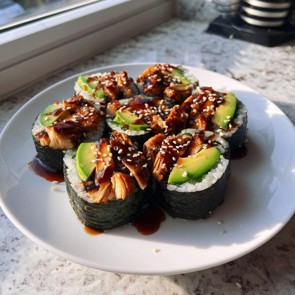 teriyaki chicken sushi rolls - detail 1