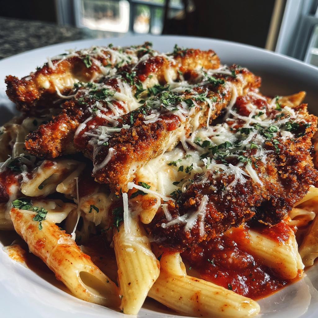Chicken Parmesan Pasta Skillet