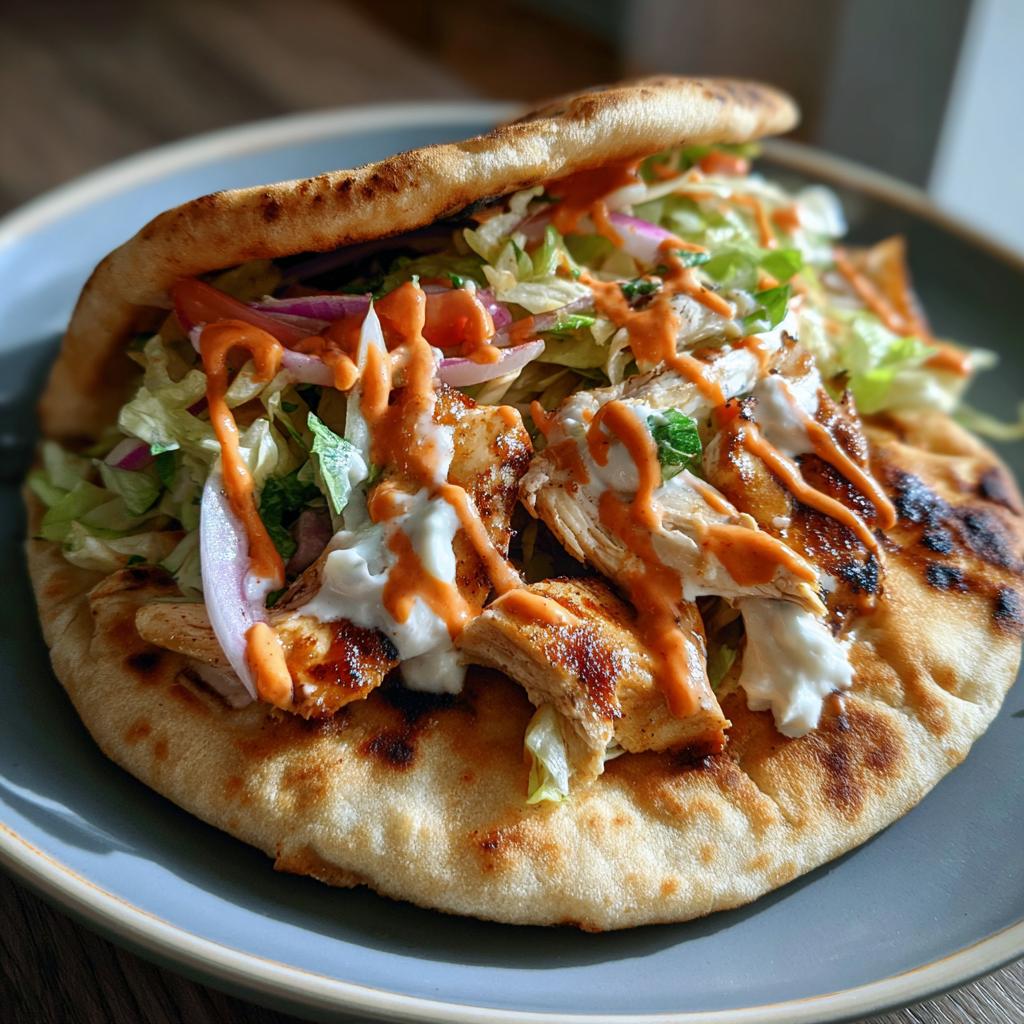 Chicken Pita Pockets with Roasted Red Pepper Sauce - detail 1