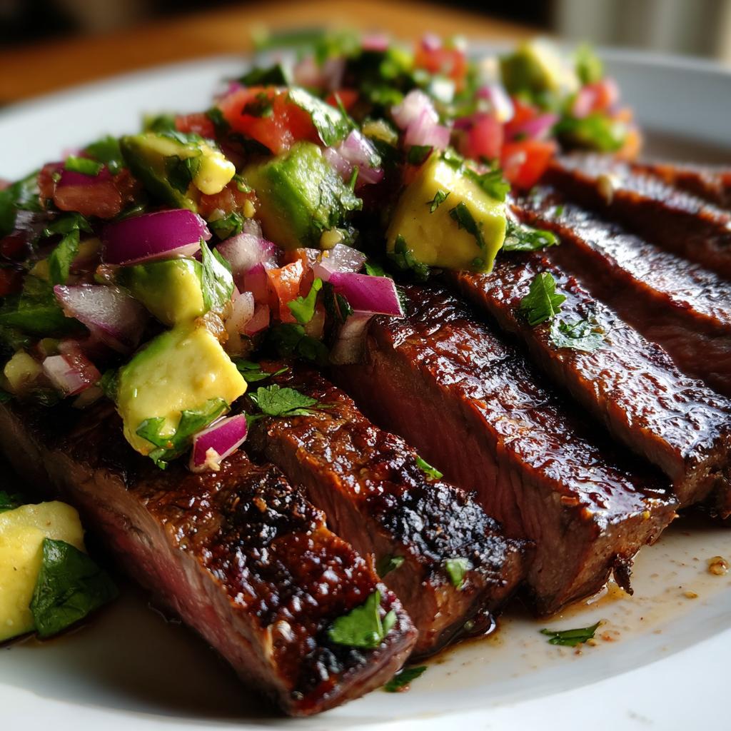 Chili-Lime Flank Steak with Avocado Salsa - detail 1
