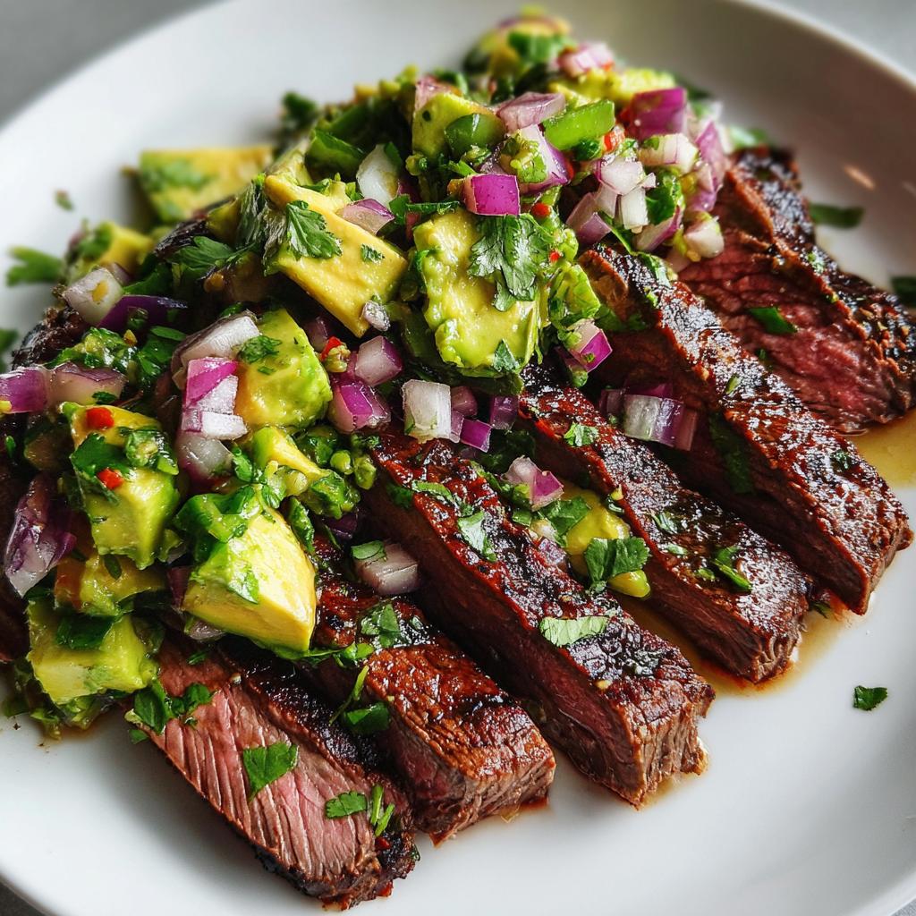 Chili-Lime Flank Steak with Avocado Salsa