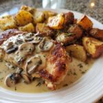 Creamy Mushroom Chicken with Herb Roasted Potatoes