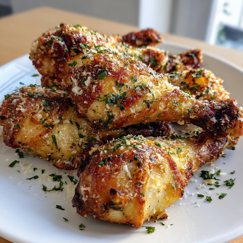 Garlic Parmesan Air Fryer Chicken Drumsticks