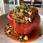 Greek Stuffed Peppers with Ground Turkey and Feta