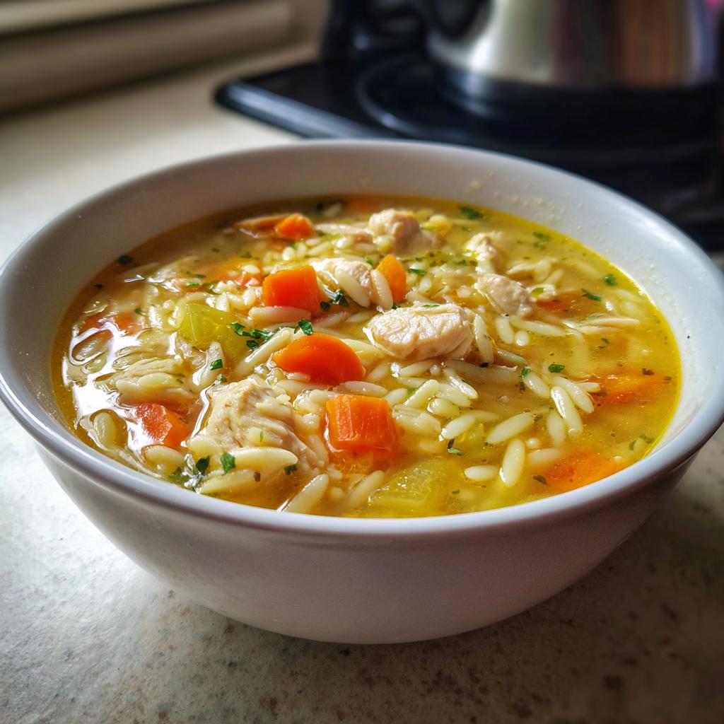 Lemon Chicken Orzo Soup - detail 1
