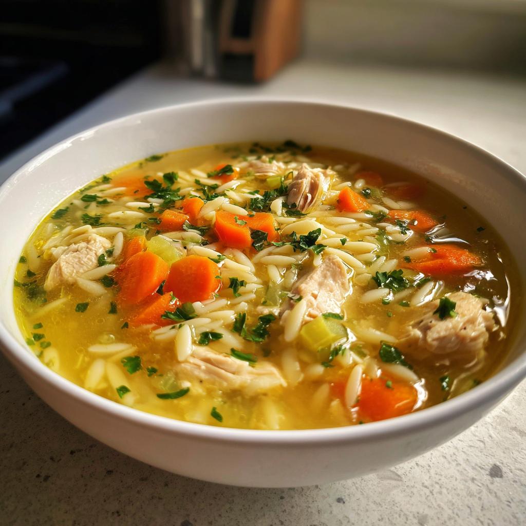 Lemon Chicken Orzo Soup