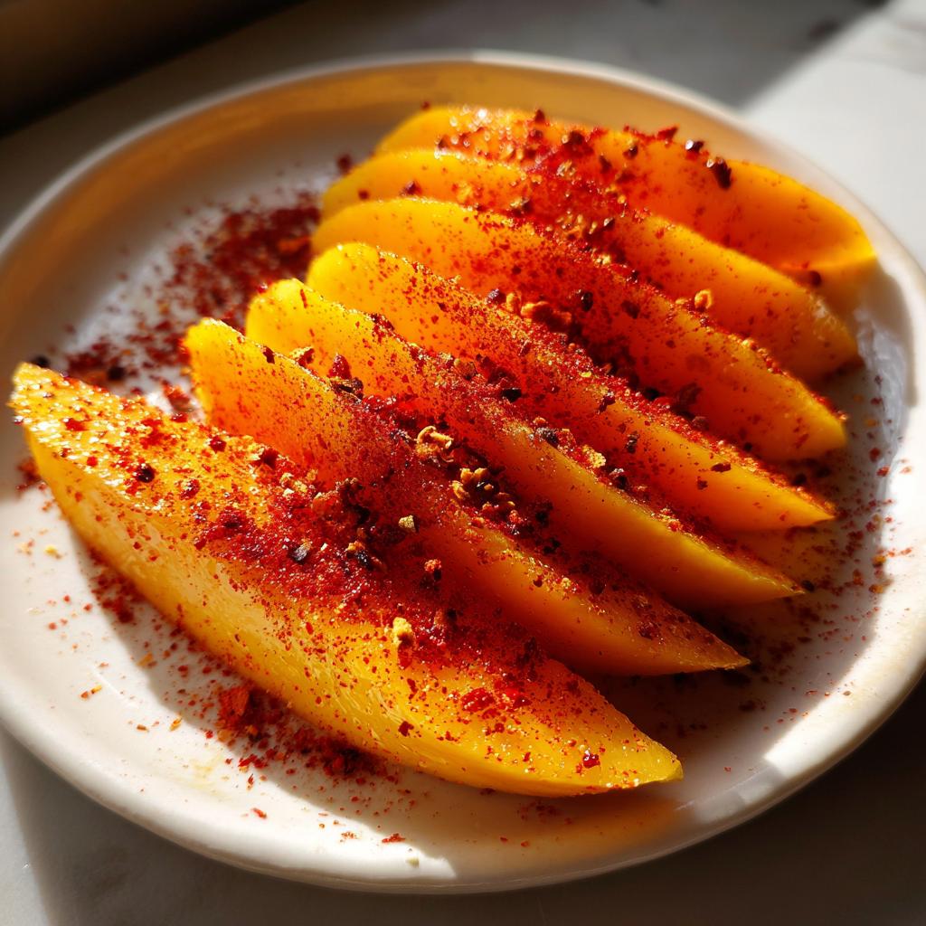 Mango Slices with Chili Powder