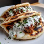 Mediterranean Kofta Pita Pockets with Cucumber Sauce