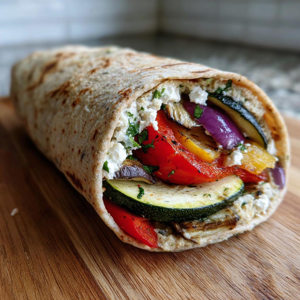 Mediterranean Roasted Vegetable Wraps with Hummus - detail 1