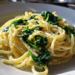 Pasta with Spinach and Lemon Cream Sauce