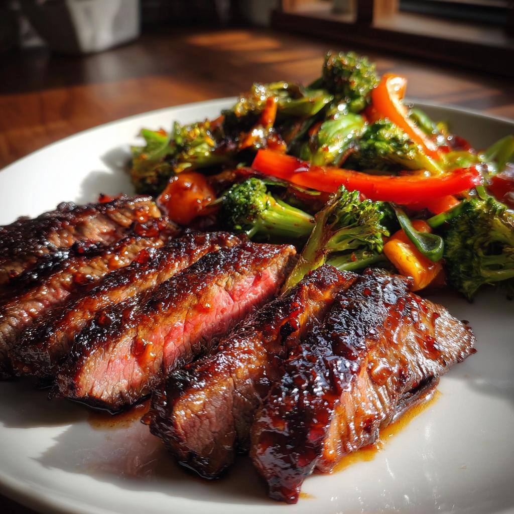Soy-Ginger Hanger Steak with Stir-Fried Vegetables - detail 1