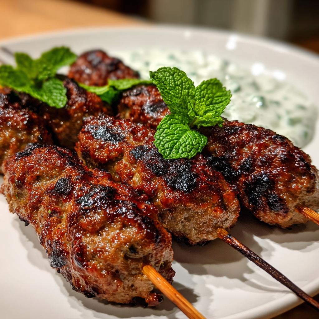 Spicy Beef Kofta with Mint Yogurt Dip - detail 1