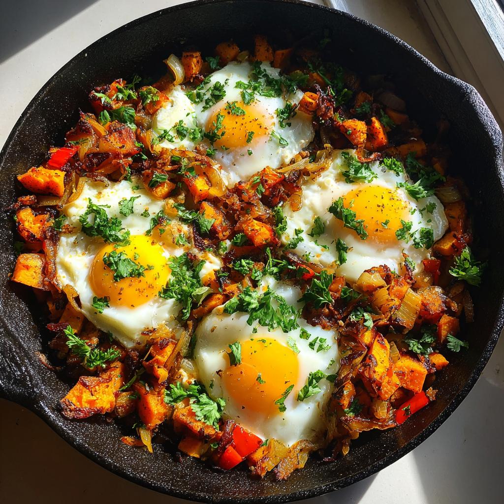 Sweet Potato Hash with Eggs