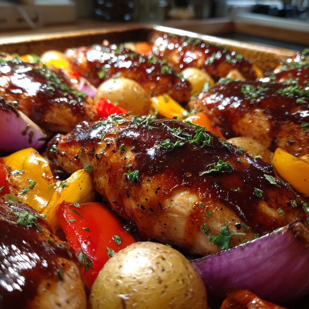 bbq chicken sheet pan