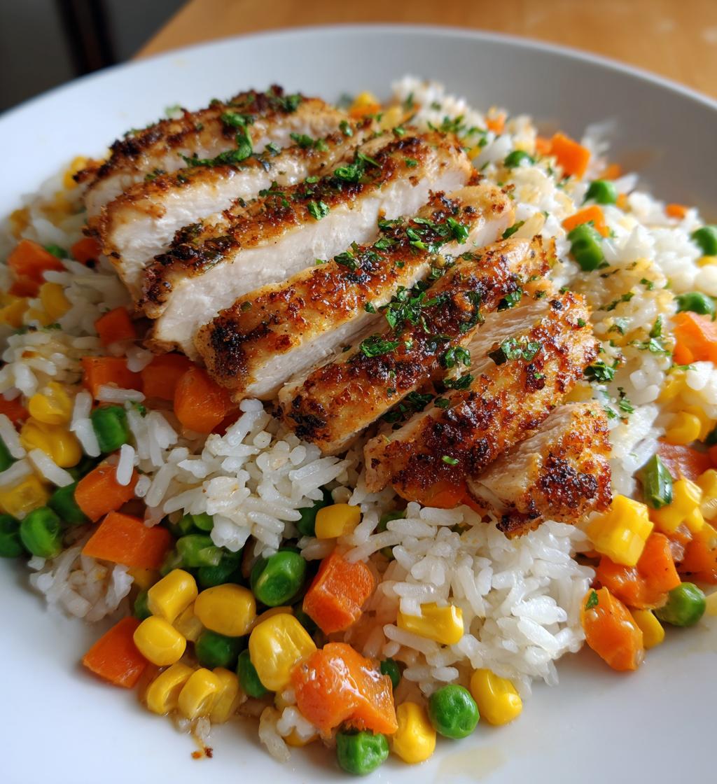 chicken and rice veggies - detail 1