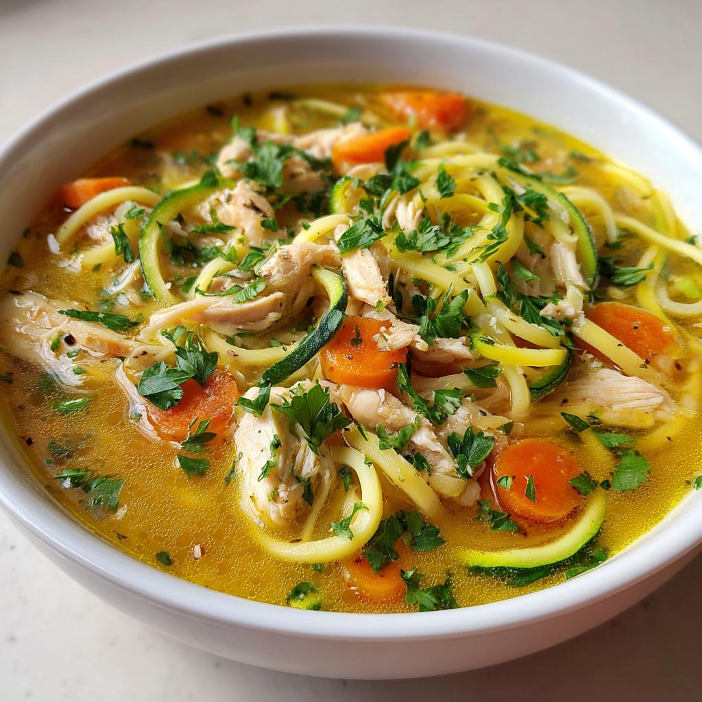 chicken noodle soup keto - detail 1