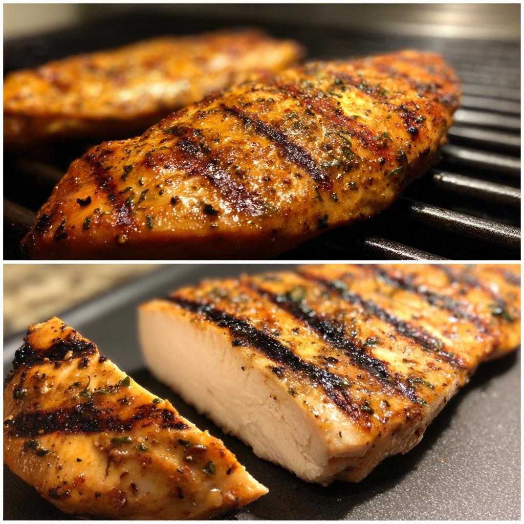 chicken on blackstone grill - detail 1