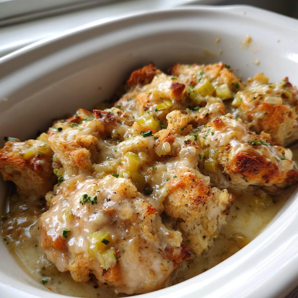 chicken stuffing crockpot - detail 1