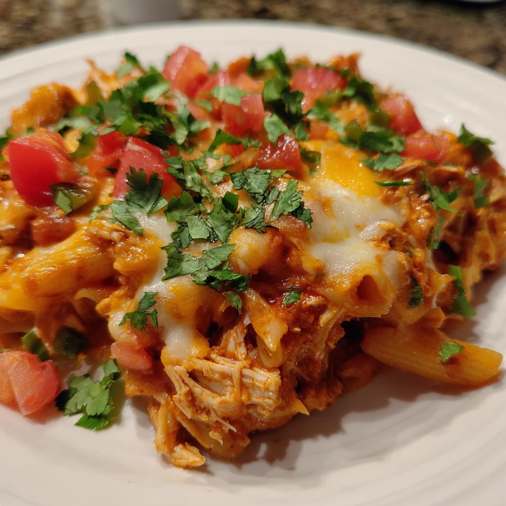 crockpot chicken enchilada pasta - detail 1
