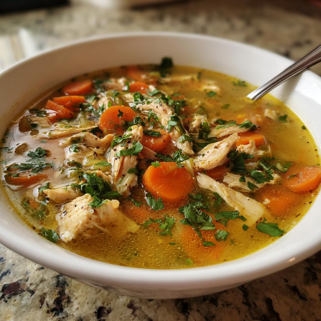 ginger lemon chicken soup - detail 1
