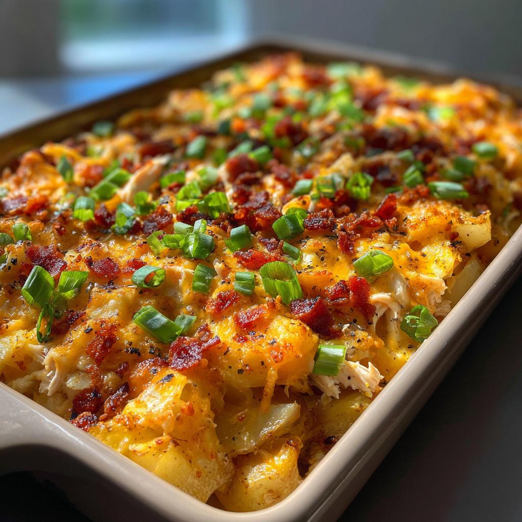 loaded chicken potato casserole