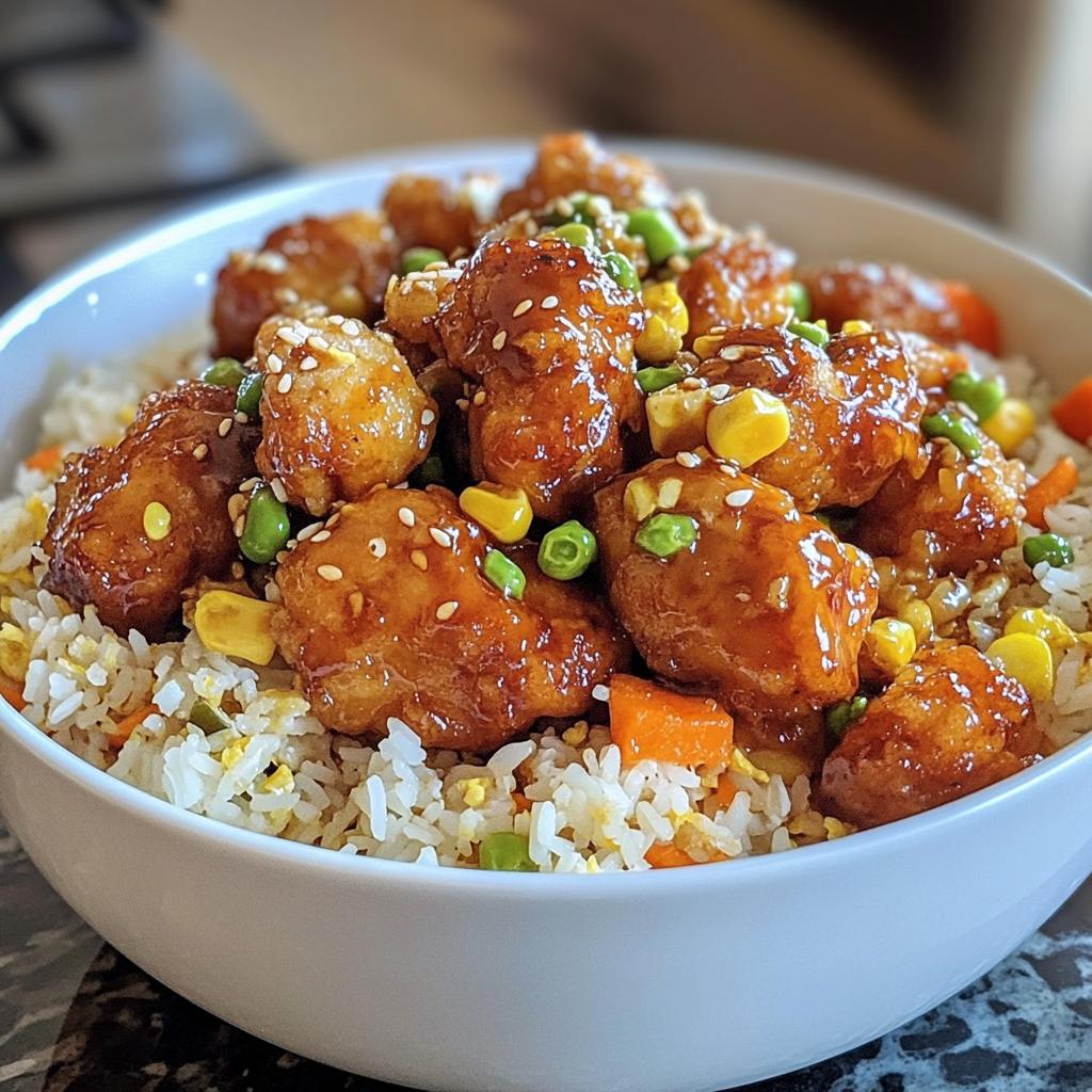 orange chicken and fried rice