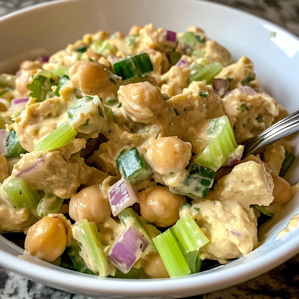 vegan chickpea chicken salad - detail 1