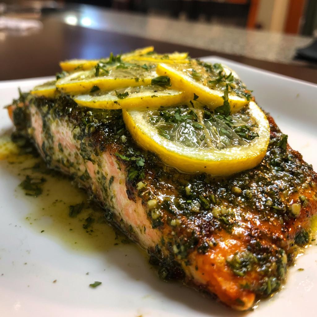 Baked Pesto Salmon - detail 1