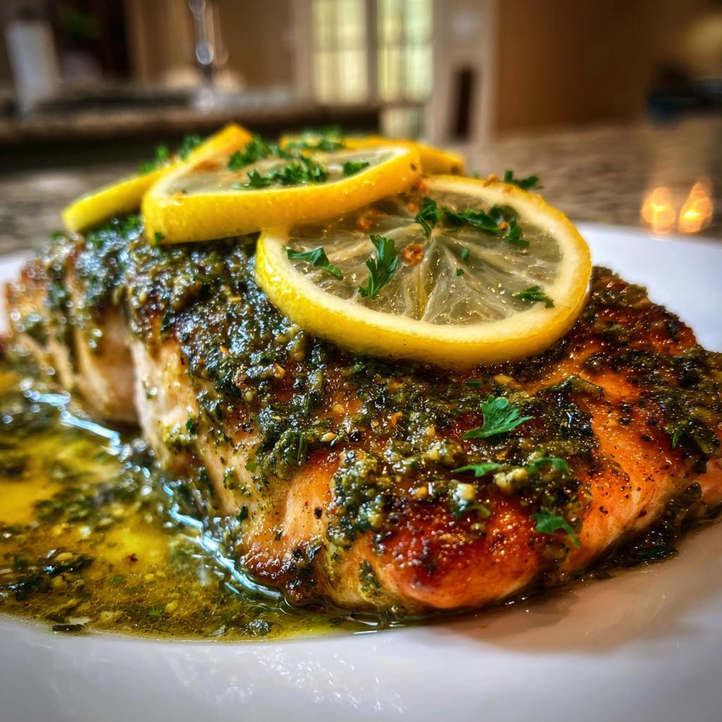 Baked Pesto Salmon - detail 2