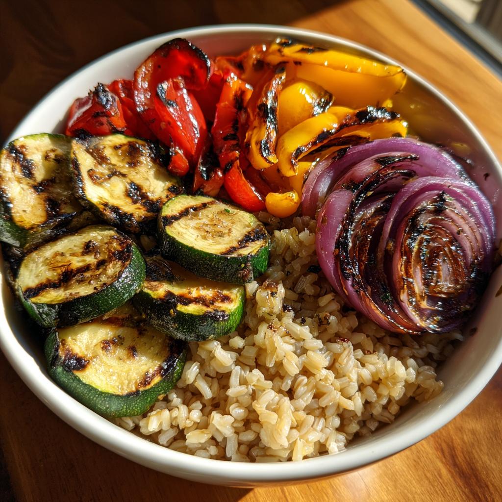 Brown Rice and Grilled Veggie Bowl