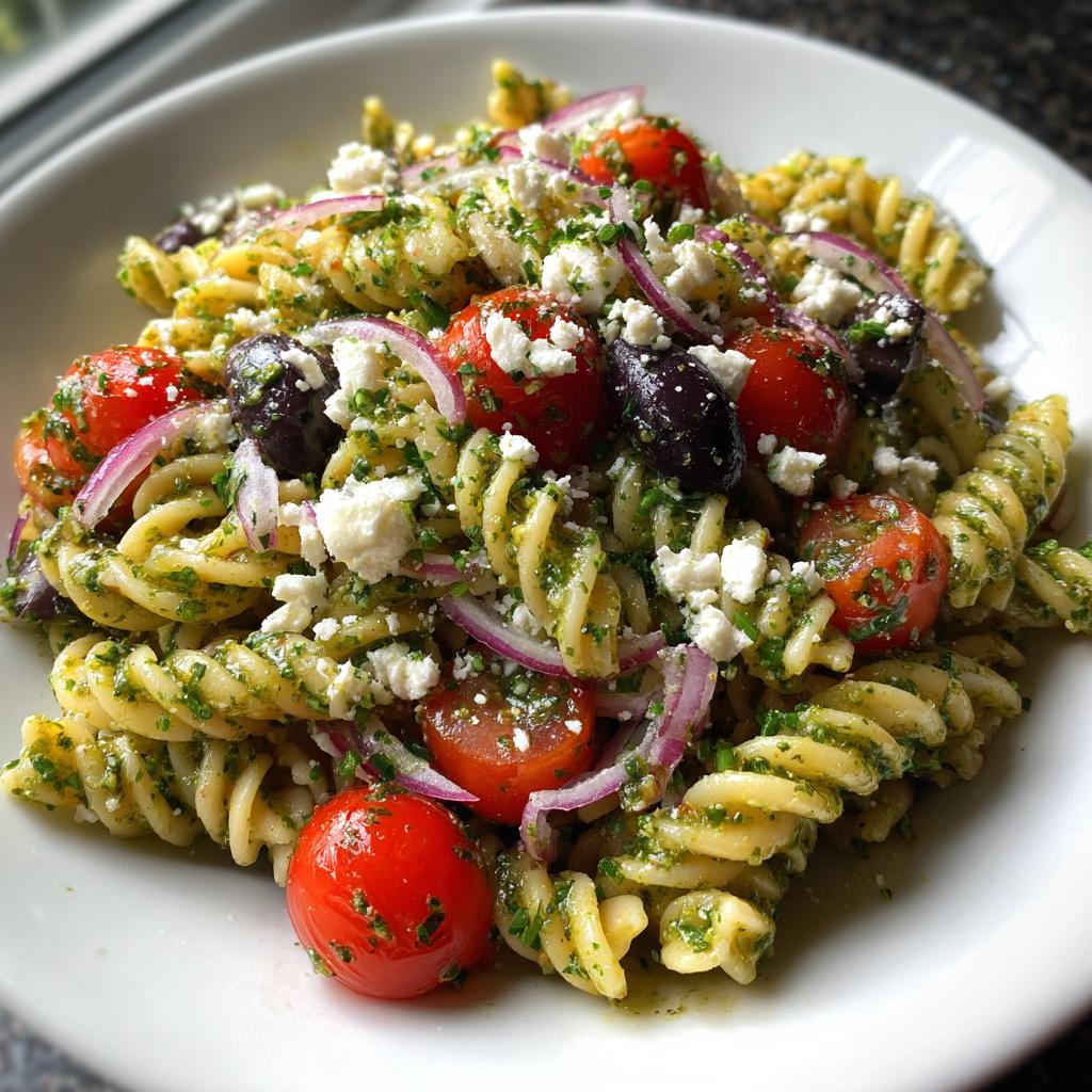 Cold Pesto Pasta Salad - detail 1