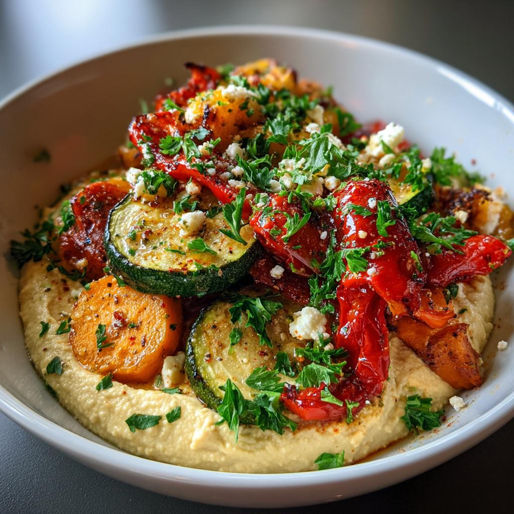 Roasted Veggie and Hummus Bowl