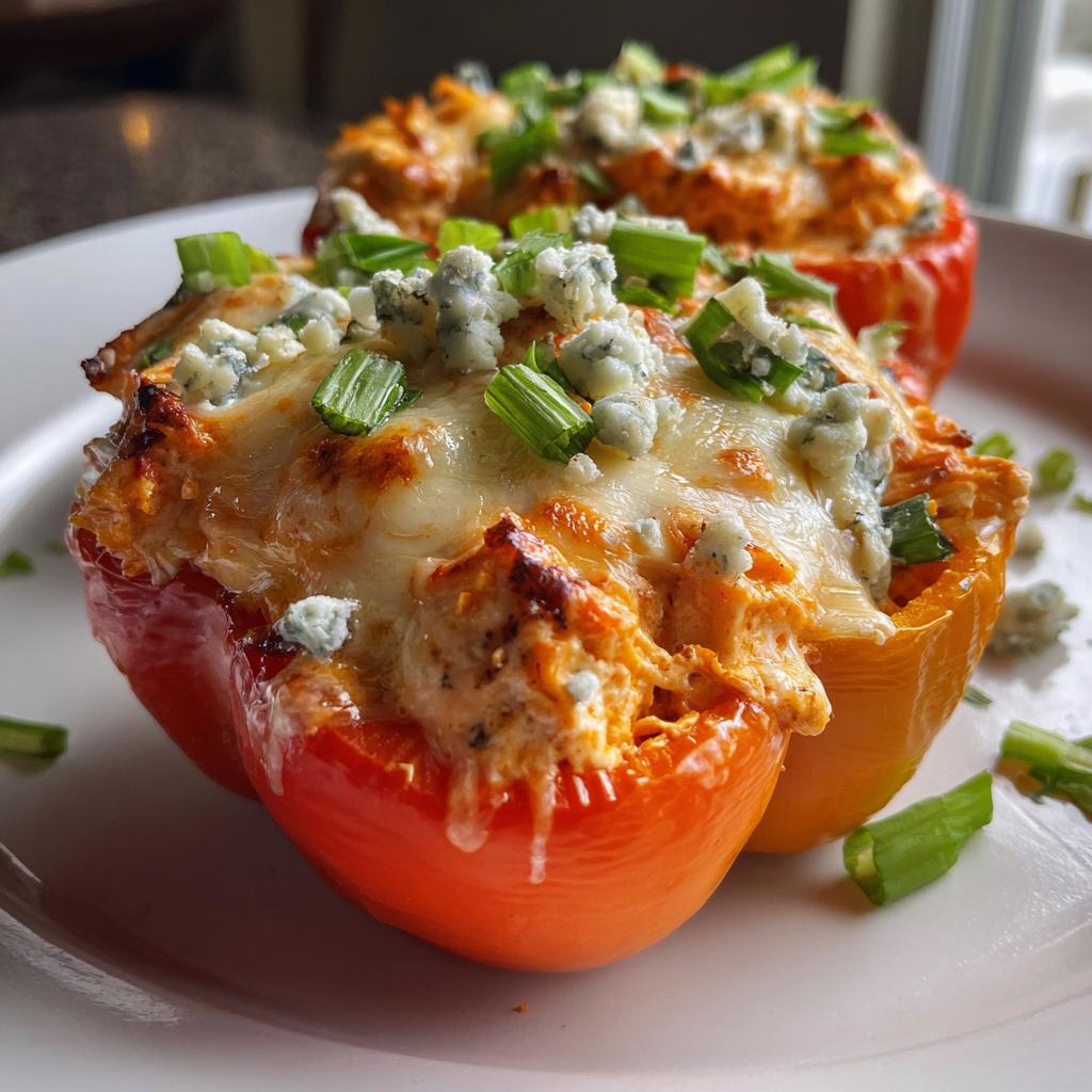 buffalo chicken stuffed peppers