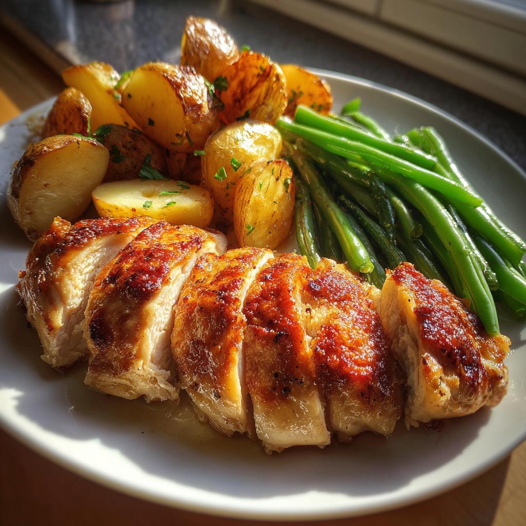chicken potatoes and green beans - detail 2