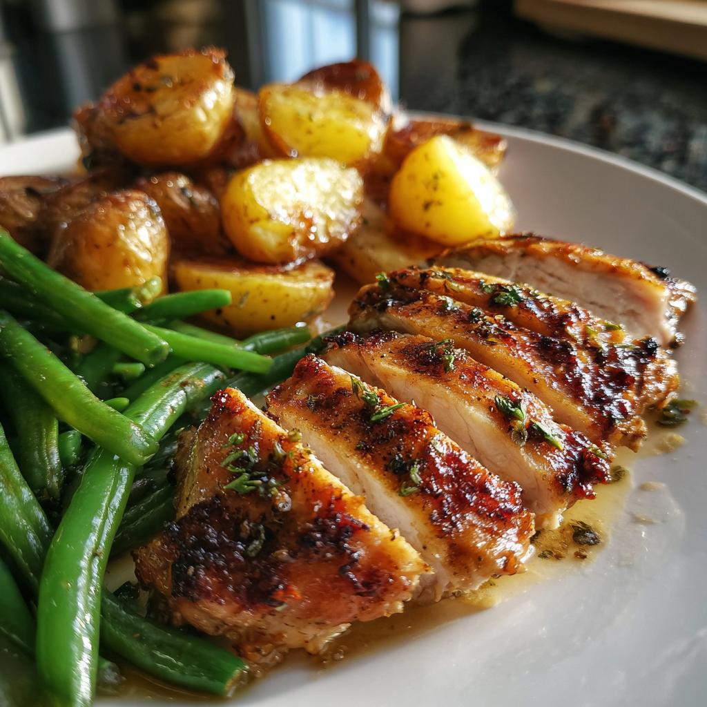 chicken potatoes and green beans - detail 3