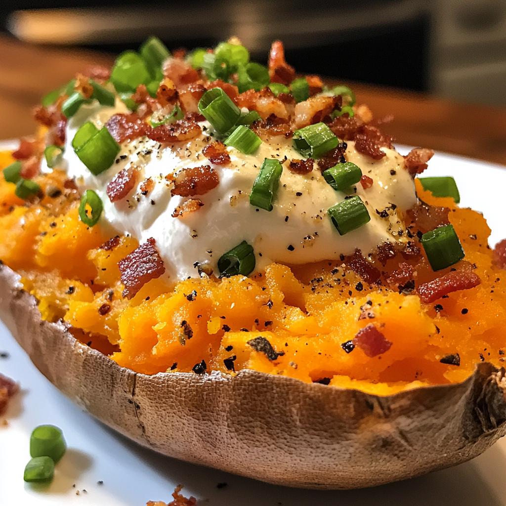 Baked Sweet Potato with Toppings