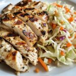 Cabbage and Carrot Slaw with Grilled Chicken