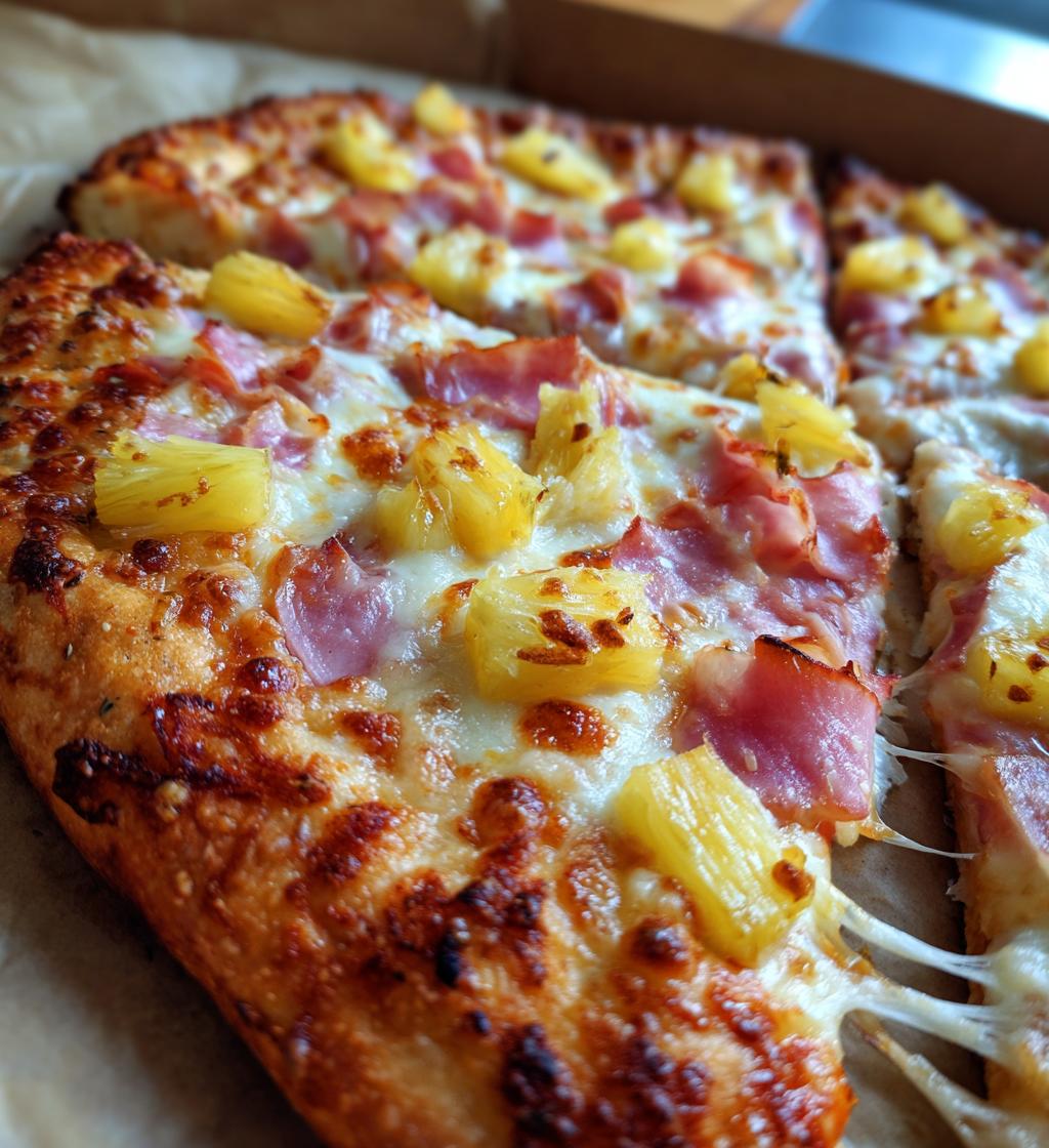 Hawaiian Pizza with Ham and Pineapple