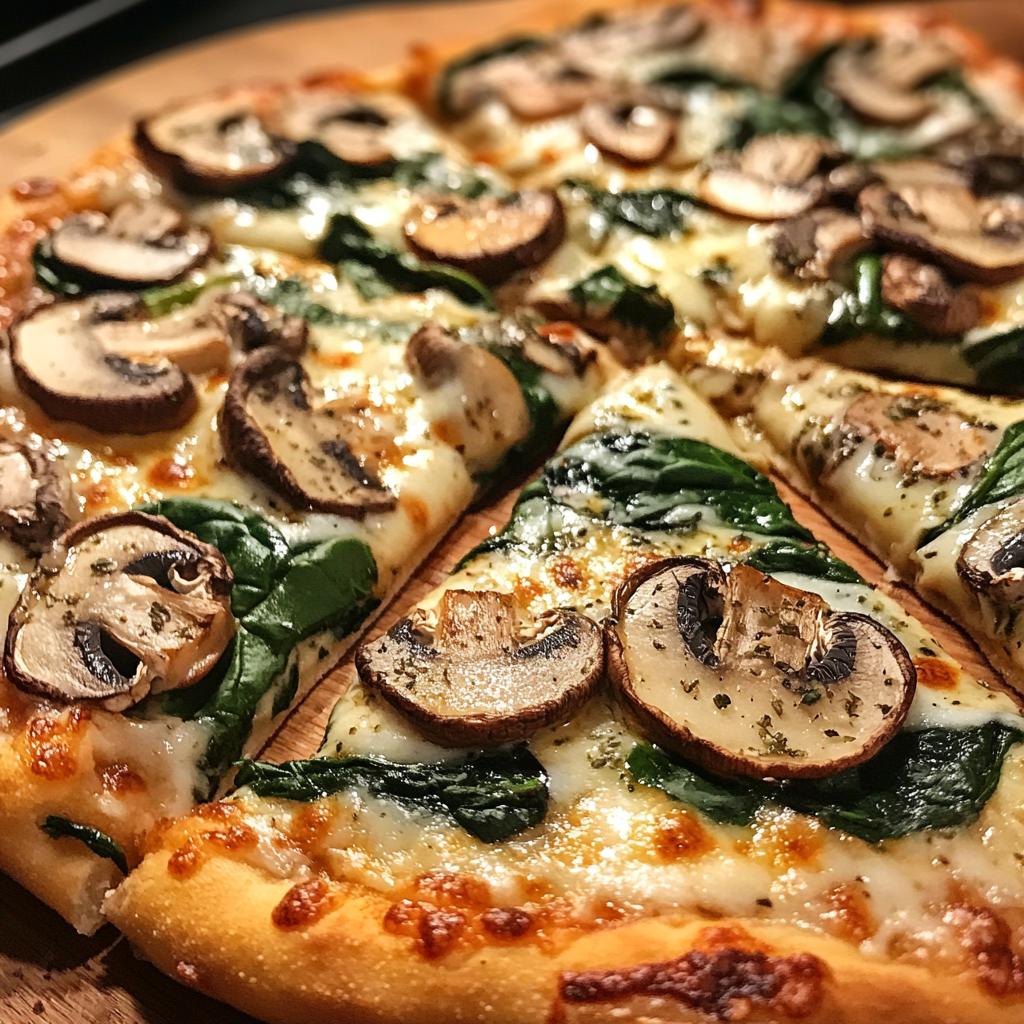 Mushroom and Spinach Pizza